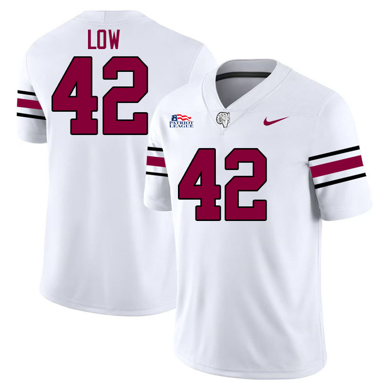 Fordham Rams #42 Jack Low College Football Jerseys,Uniforms-White